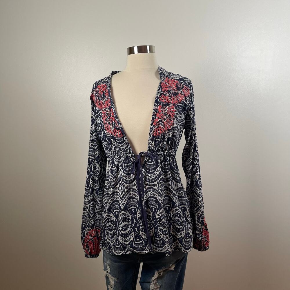 Athleta • Ikat Swim Cover Up Blue White Tunic